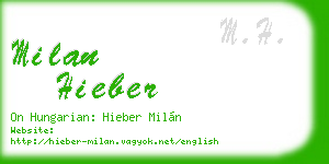 milan hieber business card